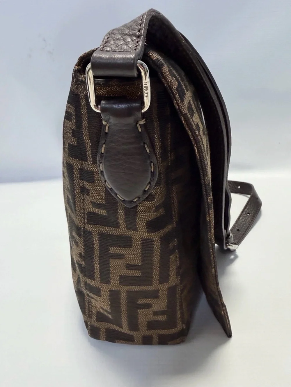 Fendi Brown Zucca Logo Messenger Bag